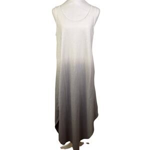 Z Supply Women's Gradient Midi Tank Dress Grey White Colorblock Fade Scoop Neck